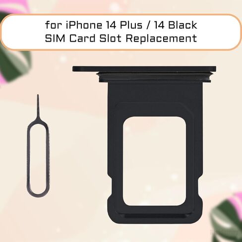 for iPhone 14 Plus Black SIM Tray Adapter Part for iPhone 14 Card Holder Single SIM Version 14Plus Card Slot Replacement Waterproof Rubber Ring SIM Ejector A2632 A2885 A2886 A2887 A2896 in Saudi Arabia