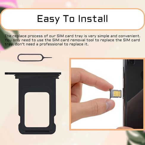 for iPhone 14 Plus Black SIM Tray Adapter Part for iPhone 14 Card Holder Single SIM Version 14Plus Card Slot Replacement Waterproof Rubber Ring SIM Ejector A2632 A2885 A2886 A2887 A2896 in Saudi Arabia