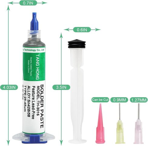 Solder Flux and Solder Paste Kit,10CC No Clean Solder Flux (1 PACK), Sn42%/Bi58% Lead Free Solder Paste 30g (1 PACK), 138℃ Solder Paste for Electronics,For Electronic Soldering in Saudi Arabia