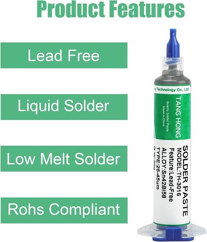 Solder Flux and Solder Paste Kit,10CC No Clean Solder Flux (1 PACK), Sn42%/Bi58% Lead Free Solder Paste 30g (1 PACK), 138℃ Solder Paste for Electronics,For Electronic Soldering in Saudi Arabia