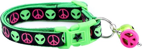 Stars, Suns, and Moons Cat Collar with Bell | Safety Breakaway Collar | Adjustable Large Size or Kitten Collar (Red & Gold Moon, Large(10lbs & Up)) in Kuwait