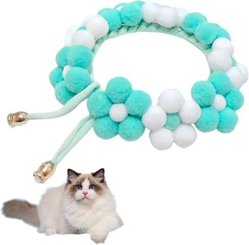Cute Cat Bow Collar Breakaway Floral Aesthetic Cats Bowtie Collar with Bell Kitten Bow Tie for Indoor Cats and Small Dogs Puppies (Color1, M (7-13lbs)) in Saudi Arabia