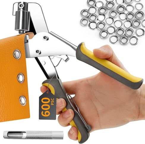 Grommet Tool Kit, Handheld Grommet Pliers with 600PCS 3/8 Inch Grommets, Heavy Duty Grommet Kit, Eyelet Pliers Kit for DIY Banner Tarp Leather Repair and Installation in Saudi Arabia