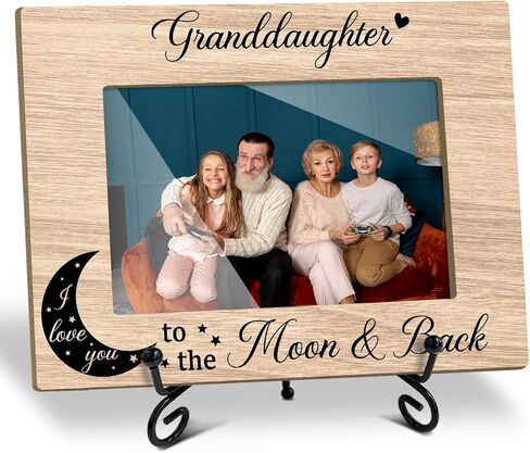 Family Picture Frame Grandchildren Are A Gift For God Picture Frame Wooden Picture Frame for 4x6 photo for Display on Table Top, Appreciation Gifts For Grandparents /18 in Saudi Arabia