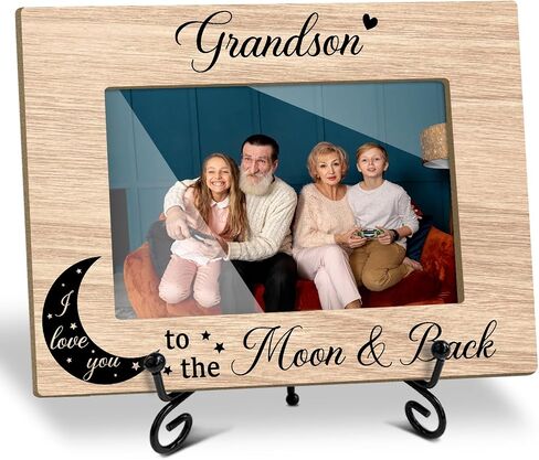 Family Picture Frame Grandchildren Are A Gift For God Picture Frame Wooden Picture Frame for 4x6 photo for Display on Table Top, Appreciation Gifts For Grandparents /18 in Saudi Arabia