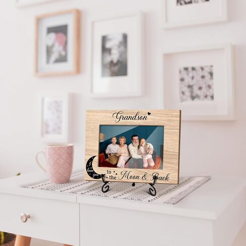 Family Picture Frame Grandchildren Are A Gift For God Picture Frame Wooden Picture Frame for 4x6 photo for Display on Table Top, Appreciation Gifts For Grandparents /18 in Saudi Arabia