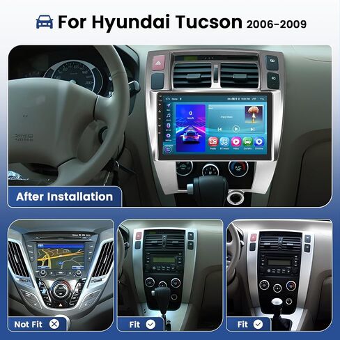 راديو سيارة 2+64 جيجابايت Android 13 لسيارة Hyundai Tucson 2006-2009 مع Carplay لاسلكي/Android Auto، ستيريو سيارة بشاشة تعمل باللمس 10.1 بوصة، بلوتوث/GPS Navi/WiFi/SWC/FM RDS/DSP + كاميرا احتياطية in Saudi Arabia