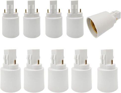 E-Simpo 4pcs Gx23 to E26/E27 Lamp Base Holder Socket Adapter, Refinded Gx23 to E26/e27 Bulb Base Converter CFL PL-S PL-C Bulb Holder Conversion Double Tab.2P in Parallel (4-Pack) in Saudi Arabia