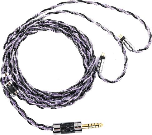 Linsoul Tripowin Moonshadow IEM Cable, 4 Core Alloy Copper with Aluminum Foil and Silver-Plated OCC Earphone Cable, HiFi Replacement Cable for Wired Earbuds (2Pin, 4.4mm) in Saudi Arabia