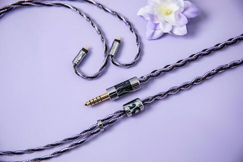 Linsoul Tripowin Moonshadow IEM Cable, 4 Core Alloy Copper with Aluminum Foil and Silver-Plated OCC Earphone Cable, HiFi Replacement Cable for Wired Earbuds (2Pin, 4.4mm) in Saudi Arabia