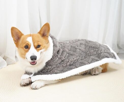 Dog Cape Blanket for Small, Medium Dogs, Hood Coats for Pets, Dog Robes with Hood Grey Large in Saudi Arabia
