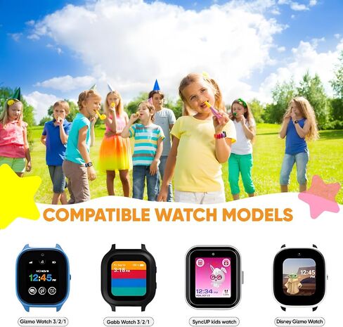 4 Pack Kids Scrunchie Bands Compatible with Gizmo Watch 3 2 1/Gabb Watch 3e 3 2 1/SyncUP Watch/Cosmo Jr Track Watch, 20mm Stretchy Solo Loop Cute Replacment Bands for Boys & Girls in Saudi Arabia