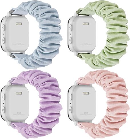 4 Pack Kids Scrunchie Bands Compatible with Gizmo Watch 3 2 1/Gabb Watch 3e 3 2 1/SyncUP Watch/Cosmo Jr Track Watch, 20mm Stretchy Solo Loop Cute Replacment Bands for Boys & Girls in Saudi Arabia