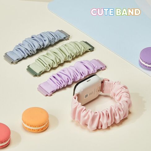 4 Pack Kids Scrunchie Bands Compatible with Gizmo Watch 3 2 1/Gabb Watch 3e 3 2 1/SyncUP Watch/Cosmo Jr Track Watch, 20mm Stretchy Solo Loop Cute Replacment Bands for Boys & Girls in Saudi Arabia