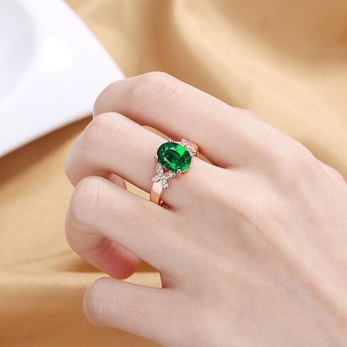 14K Gold Butterfly CZ Stone Open Adjustable Ring for Women, Eternity Stackable Romantic Engagement Statement Jewelry, Colorful Princess Cut Bridal Cubic Zirconia Ring Gift Red in Kuwait