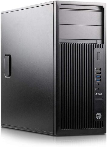 كمبيوتر مكتبي HP Z240 Tower Workstation للألعاب، Core i5-6500 3.2 جيجا هرتز حتى 3.6 جيجا هرتز، 32 جيجا بايت DDR4 RAM، 512 جيجا SSD، DisplayPort، WiFi، Bluetooth، لوحة مفاتيح سلكية وماوس، Windows 10 Pro (متجدد) in Kuwait