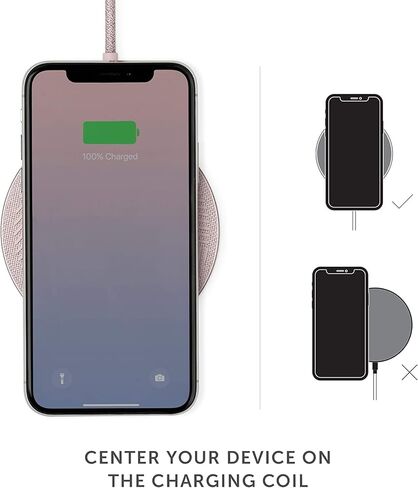 Native Union Classic Leather Wireless Charger – High-Speed [Qi Certified] 10W Handcrafted Italian Leather Charging pad – Compatible with iPhone 12/12 Pro/12 Pro Max/12 mini/11/11 Pro/11 Pro Max (Tan) in Kuwait