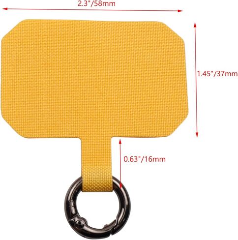 8 قطع من شريط ربط الهاتف العالمي مع حلقة معدنية متوافقة مع لوحة الهاتف المحمول - مستطيل، أسود in Kuwait