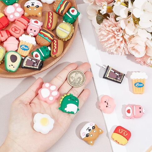 30 Pcs 15 Styles Cartoon Silicone Cable Protectors, Food Theme Charger Cable Saver Charging Protector and Cord Holder Phone Accessory for Phone in Saudi Arabia