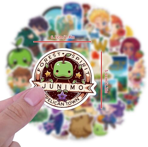 Stardew Valley Stickers 52pcs Waterproof Vinyl Aesthetic Stickers Bag Children and Teenagers Water Bottle Decal Laptop Suitcase Skateboard Guitar Bicycle Scrapbook Mobile Phone in Saudi Arabia