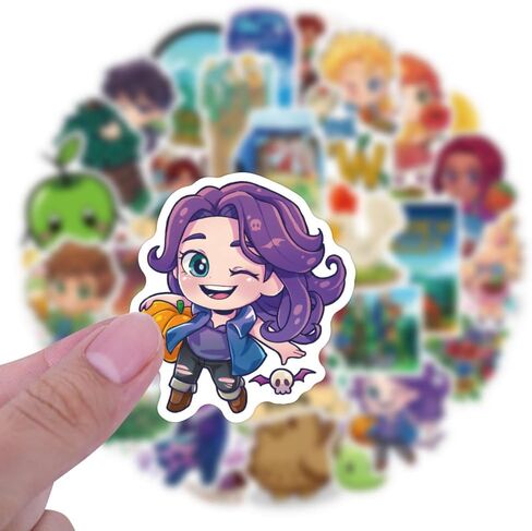 Stardew Valley Stickers 52pcs Waterproof Vinyl Aesthetic Stickers Bag Children and Teenagers Water Bottle Decal Laptop Suitcase Skateboard Guitar Bicycle Scrapbook Mobile Phone in Saudi Arabia