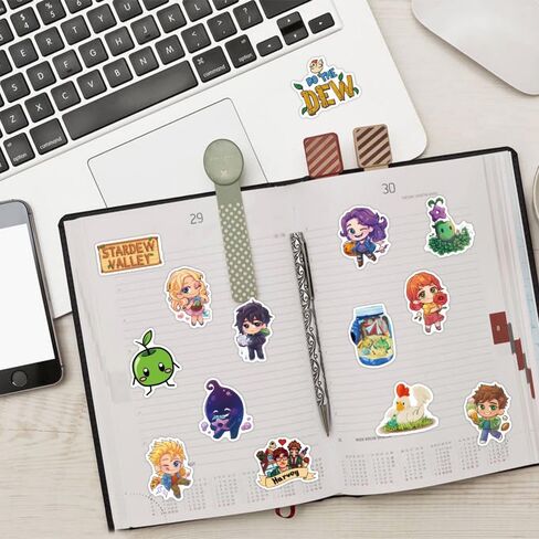 Stardew Valley Stickers 52pcs Waterproof Vinyl Aesthetic Stickers Bag Children and Teenagers Water Bottle Decal Laptop Suitcase Skateboard Guitar Bicycle Scrapbook Mobile Phone in Saudi Arabia