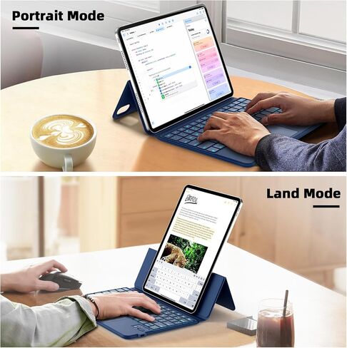 حافظة لوحة المفاتيح GOKOCO لجهاز iPad الجيل العاشر 10.9 بوصة، حامل عمودي/أرضي قابل للتعديل، حافظة حامل منفصلة مغناطيسية مع لوحة مفاتيح بإضاءة خلفية للوحة التتبع متعددة اللمس لجهاز iPad 10 10.9 بوصة 2022- أزرق داكن in Saudi Arabia
