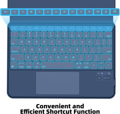 حافظة لوحة المفاتيح GOKOCO لجهاز iPad الجيل العاشر 10.9 بوصة، حامل عمودي/أرضي قابل للتعديل، حافظة حامل منفصلة مغناطيسية مع لوحة مفاتيح بإضاءة خلفية للوحة التتبع متعددة اللمس لجهاز iPad 10 10.9 بوصة 2022- أزرق داكن in Saudi Arabia