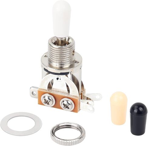 Banworks Metric 3-way Toggle Switch Pickup Selector Switch for Epiphone EPI LP Les Paul Style Guitar JT/DWQ-01 Chrome with Black Tip in Saudi Arabia