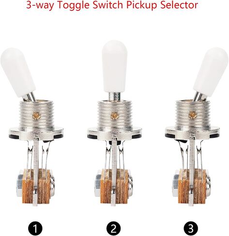Banworks Metric 3-way Toggle Switch Pickup Selector Switch for Epiphone EPI LP Les Paul Style Guitar JT/DWQ-01 Chrome with Black Tip in Saudi Arabia
