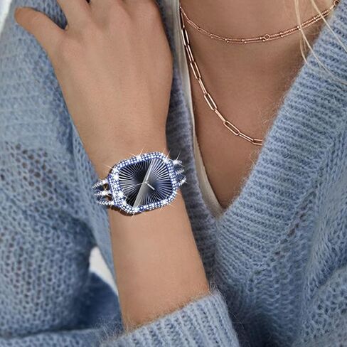 Fullife Bling Case for Apple Watch Series 10 Screen Protector 42mm, Women Glitter Diamond Rhinestone Bumper Face Cover Hard PC Protective Frame for iWatch Accessories S10 (42mm, Gold in Kuwait