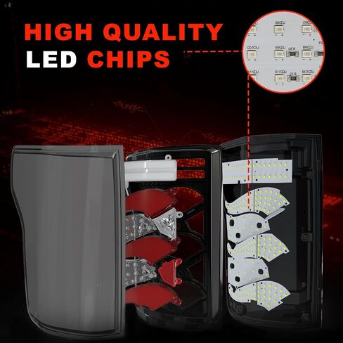Sequential Full Led tail lights for 2015-2020 Ford F150 Starting Animated Rear Light Assembly, Dynamic Turn Signal,Brake Light,Reverse Light Smoked in Saudi Arabia