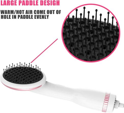 Pet Hair Dryer for Long Hair Dogs Cats，Pet Massage Blower Dryer 1000W Adjustable Temperature Settings with flexible soft bristles for Medium Large Dog with Long hair white in Saudi Arabia