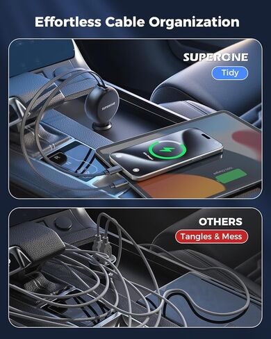 شاحن سيارة SUPERONE 3 في 1 مع أسلاك قابلة للسحب، محول سيارة USB C متوافق مع هواتف iPhone 16/15/14/13/12/11 Pro Max Samsung Android in Kuwait