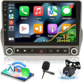 2+64G for Chevrolet Camaro 2008-2015 Car Stereo with Wireless Carplay & Android Auto - 9 Inch Touch Screen Radio with WiFi, GPS, EQ, FM RDS + AHD Backup Camera