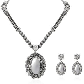 Rustic Couture's Western Jewelry Set for Women Cowgirl Vintage Western Necklace Earring
