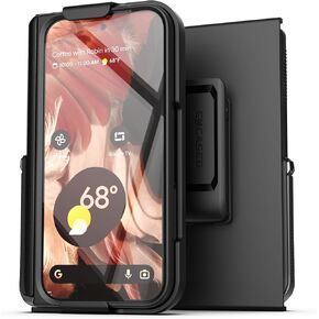 Encased Belt Case for Google Pixel 9 Pro Fold with Holster Clip (Slimshield Series) Durable Kickstand Case with Hinge Protection & Built-in Exterior Screen Protector (Black)