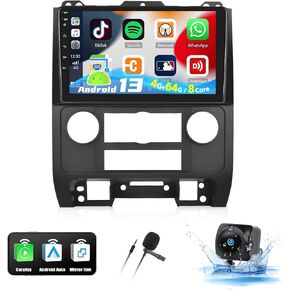 UNITOPSCI 4G+64G 8 Core for Ford Escape Kuga Mazda Tribute 2007-2012 Radio Android 13 Car Stereo Wireless CarPlay Android Auto GPS 9"Touchscreen BT Mirror Link DSP WiFi FM/RDS SWC+Backup Camera Mic in Kuwait