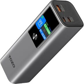 TOZO PB5 Portable Power Bank, 27,000mAh 3-Port Portable Charger with 140W Output, Smart Digital Display, Fast Charging Power Bank Compatible with iPhone 15/14/13 Series, Samsung, MacBook, AirPods
