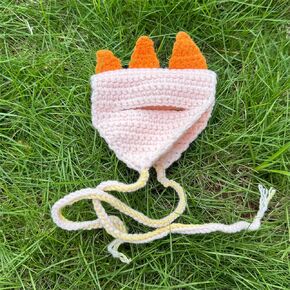 Cat Costume,Green Dinosaur Handmade Knitted Dog Birthday Hat,Outfit for Cats,Adjustable Cute Hats for Small Dogs,Party,Birthday,Outdoor