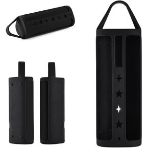 Protective Cover Carrying Silicone Case for Sonos Roam 2 / Sonos Roam Wireless Portable Bluetooth Speaker (Black)