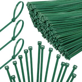 YOY 200pcs 12" Cable Zip Ties, Heavy Duty Self-locking Nylon Wire Ties for Plants Gardening Farming Grid Wall Fence Home and Office,Premium Plastic Decor Tie Wraps for Christmas Tree Ornaments, Green
