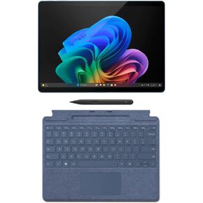 Microsoft Surface Pro 11 Copilot PC Bundle, 13" 13" 2.8K Touchscreen Tablet with Black Pro Keyboard & Business Pen, Snapdragon X Plus, 16GB RAM, 512GB SSD, Win 11 Pro, Sapphire