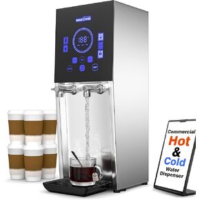 WantJoin موزع المياه الساخنة غلاية المياه التجارية 20L (5.2GAL) / ساعة خطوة التدفئة التلقائي الكهربائية كونترتوب موزع المياه الساخنة والباردة ثنائي الغرض لشاي بوبا مقهى مكتب 1800W in Kuwait