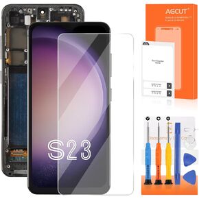 TFT for Samsung Galaxy S23 Screen Replacement for Samsung S23 LCD Digitizer SM-S911B SM-S911U LCD Display Touch Screen Assembly Black with Frame (No Fingerprint)