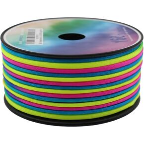 Soft Rainbow Paracord 7 Strands 4mm Nylon Parachute Cord 160ft 320ft Camping Rope