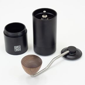 Camp Coffee Hand Grinder - Durable Travel Stainless Steel Burr Coffee Grinder, Adjustable Grind Size Settings, High Capacity, Easily Grind Whole Beans for French Press Pour Over or Espresso