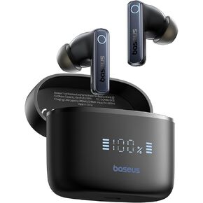 Baseus Hybrid Active Noise Cancelling Wireless Earbuds, Immersive Heavy Bass Sound -50dB, 6 Mics AI ENC Calls, 65H Playtime, Multipoint Connection, Waterproof, Bluetooth 5.3, App Customized-Bowie 30