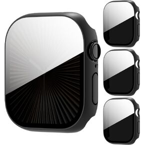 3-Pack Privacy Anti Spy Case for Apple Watch Series 7/8/9 45mm, Protective Face Cover with Anti-Peeping Tempered Glass Screen Protector, Ultra Thin Hard PC Bumper Cover for iwatch 45mm,Black in Saudi Arabia