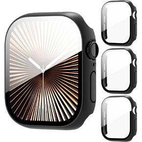3-Pack Privacy Case for Apple Watch Series 9 8 7 45mm, [Anti-Peeping] Ultra-Thin Tempered Glass Screen Protector Case Cover for iWatch 9/8/7 45mm